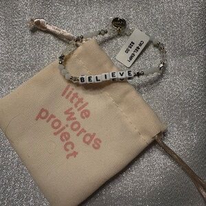 White and Gold Beaded Bracelet with Letter Beads